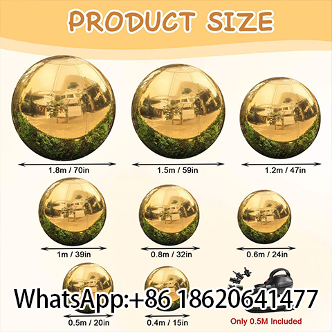 Colorful PVC Inflatable Mirror Chrome Ball Rainbow Balloon Model for Party Wedding