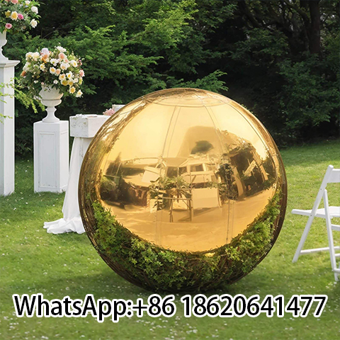 Colorful PVC Inflatable Mirror Chrome Ball Rainbow Balloon Model for Party Wedding