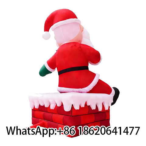 Large Custom Oxford Santa Claus Chimney Inflatable Decoration for Christmas Events