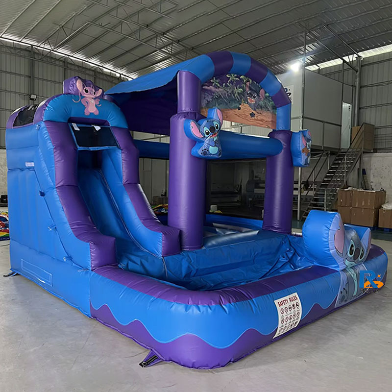 Stitch Inflatable Castle outdoor blow up water slide kids inflatable slide bounce house