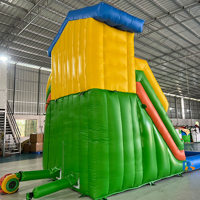 Colorful Dual-Slide Inflatable Pool pool water slide inflatable slide rainbow
