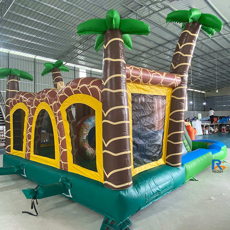 Tropical Dual-Slide Inflatable Pool inflatable slide bounce house