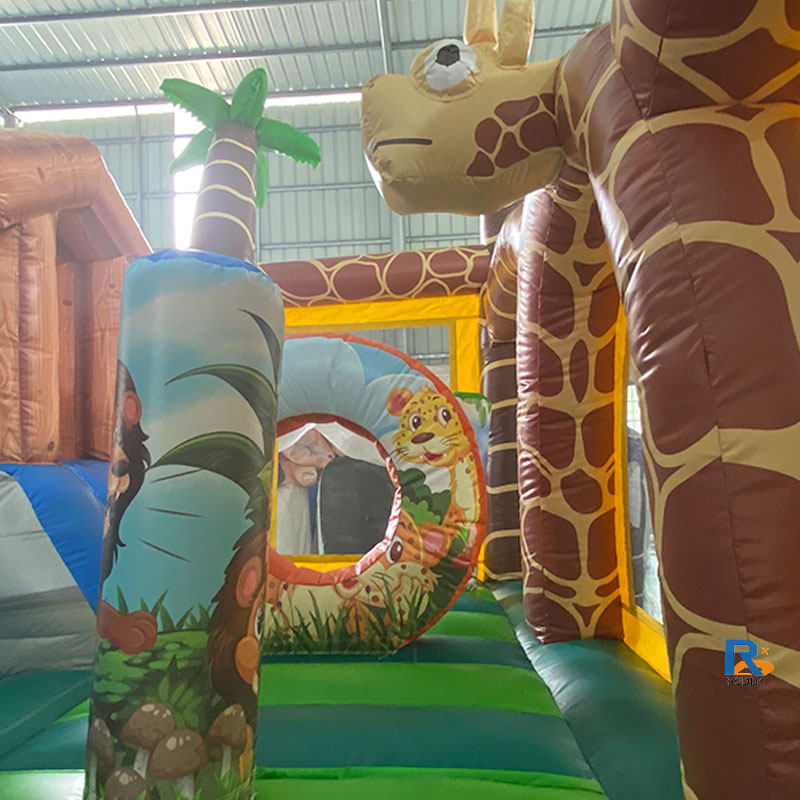 Tropical Dual-Slide Inflatable Pool inflatable slide bounce house