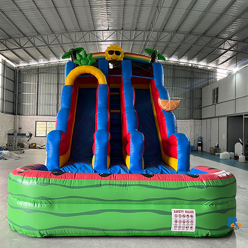 Tropical Fruit Inflatable Slide water slides for pool