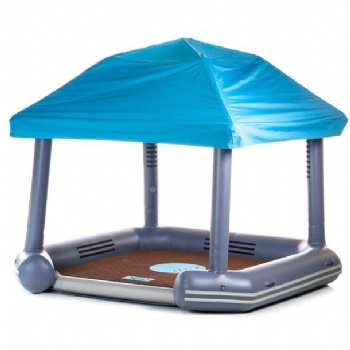 inflatable floating pontoon dock water platform Cabana Raft Lounge with Removable Canopy