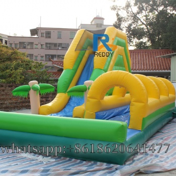 inflatable water slide with pool