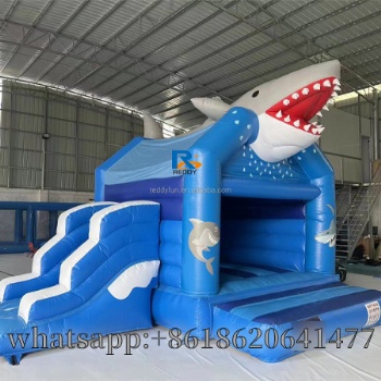 pvc inflatable shark castle