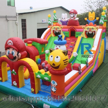 mario outdoor obstacle course inflatable