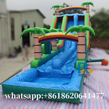 long inflatable water slide