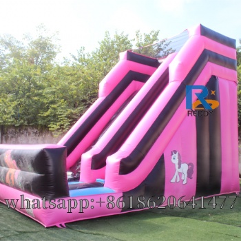 Pink Pony Polly inflatable slide