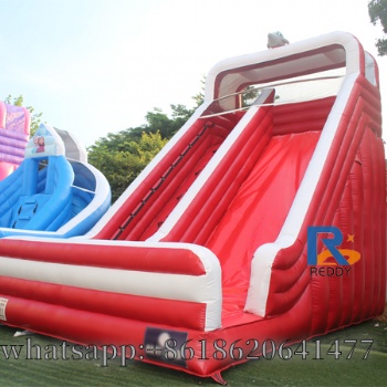 Red inflatable slide