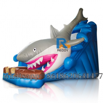 grade inflatable shark  slides for sale