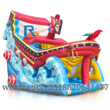 big pirate ship inflatable slide