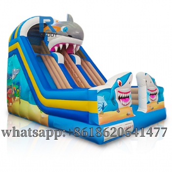 inflatable slide bouncer shark