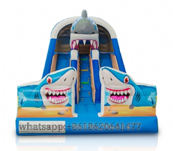 inflatable slide bouncer shark