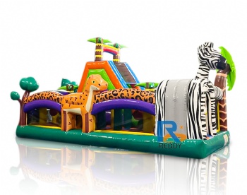 inflatable obstacle double slide