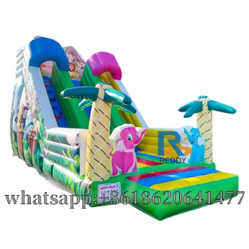 big cheap 22ft hot animal inflatable with slide