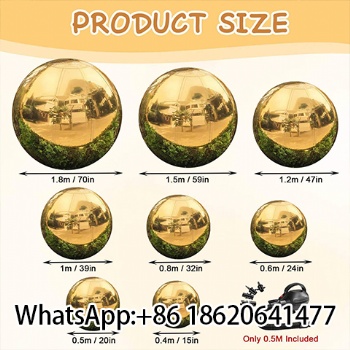 Colorful PVC Inflatable Mirror Chrome Ball Rainbow Balloon Model for Party Wedding