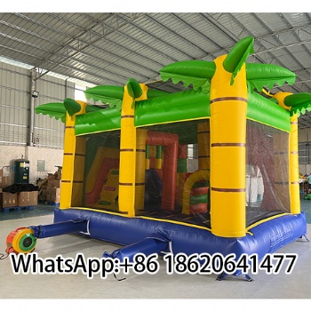 Factory Sale Lion Theme Inflatable Bounce House with Dry Slide For Kids