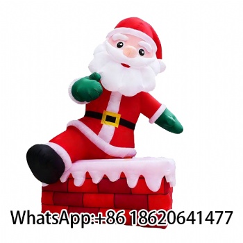 Large Custom Oxford Santa Claus Chimney Inflatable Decoration for Christmas Events