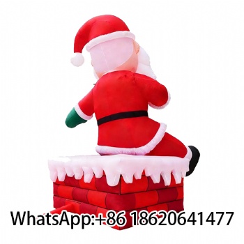 Large Custom Oxford Santa Claus Chimney Inflatable Decoration for Christmas Events