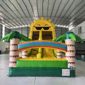 Sunny Vibes Inflatable Slide Castle   bouncing castle inflatable outdoor with pool
