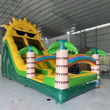 Sunny Vibes Inflatable Slide Castle   bouncing castle inflatable outdoor with pool