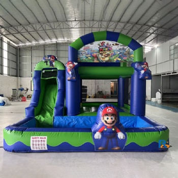 Super Mario Inflatable Castle   bounce house with slide    bouncy castle water slide