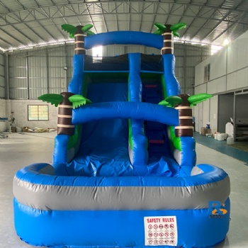 palm-tree inflatable slide    outdoor blow up water slide kids