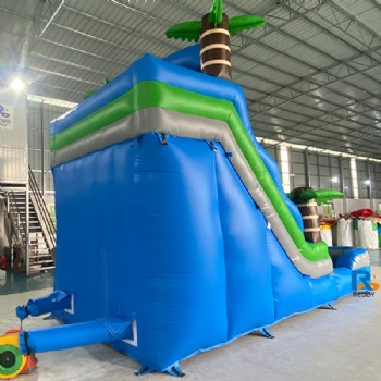 palm-tree inflatable slide    outdoor blow up water slide kids
