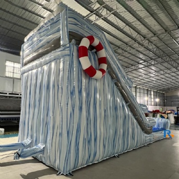 ocean-themed inflatable slide    inflatable swimming pool with slide