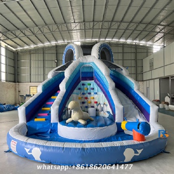 Ocean-themed Inflatable Slide      outdoor blow up water slide kids