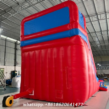 red-and-blue inflatable slide     inflatable swimming pool with slide