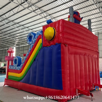 Transformer-Themed Inflatable Slide Bounce House    dry slide
