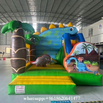 Dinosaur Jungle Inflatable Bounce House   with slide      inflatable air castle