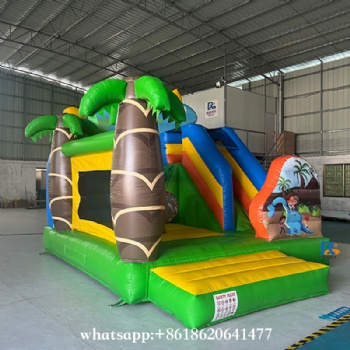 Dinosaur Jungle Inflatable Bounce House   with slide      inflatable air castle