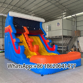 Vibrant Inflatable Double - Lane Slide with Color - Block Design