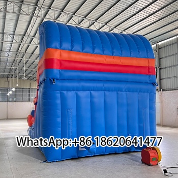 Vibrant Inflatable Double - Lane Slide with Color - Block Design