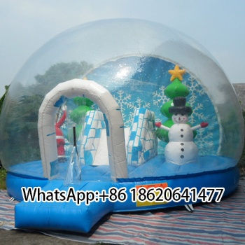 Inflatable Christmas Snow Globe with Tree & Santa Elements