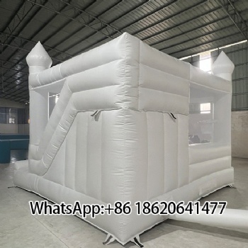 Elegant White Inflatable Bounce House with Slide – Perfect for Weddings & Luxury Events