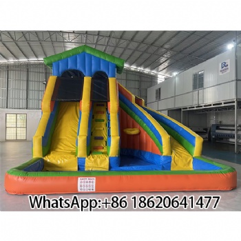 Colorful Multi - Lane Inflatable Water Slide – Ultimate Kids' Fun Zone