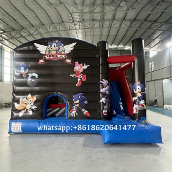 Sonic Themed Inflatable Bounce House     outdoor jumping castle