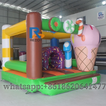 new sweet bouncy castle commercial candy inflatable bounce house for sale